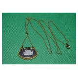 Vtg Gold FIlled Wedgwood Black & White Cherub