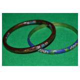 (2) Vtg Chinese Cloisonne Bangle Bracelets