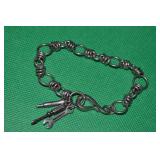 Vtg Sterling Coiled Bracelet w/ Hand Tool Charms