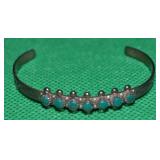 Vtg Native American 925 Sterling Turquoise Small