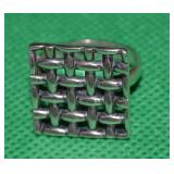 Vtg Sezgin 925 Sterling Basketweave Ring Sz 6