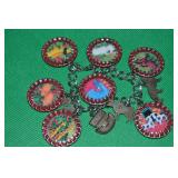 Vtg 925 Sterling Charm Bracelet Chain w/ Bottle