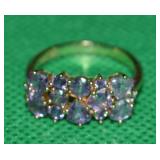 585 Rolled Gold Rosetone w/ Amethyst Ring Sz6.5