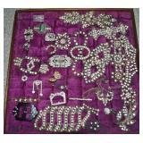 Vtg Jewelry Display w/ Clear Crystal Pcs - Most