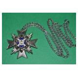 Vtg Coro Heraldic Maltese Cross Pendant Necklace