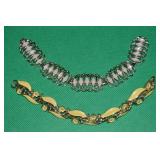 (3) Vtg Goldtone Bracelets: Lisner Yellow +Simmons