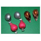 (2) Vtg Clip Earring Prs w/ Les Bernard Pears +