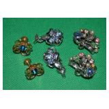 (3) Clip/Screwback Earring Pairs w/ Coro & Star