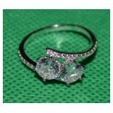 925 Sterling Silver China CZ Ring Size 8