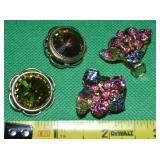 (2) Vtg Goldtone Clip Earrings: Whiting & Davis