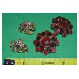 (2) Vtg Clip & Screwback Earrings: Monet + RS