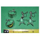 (2) Vtg Silvertone Screwback Earrings: Eva Crystal