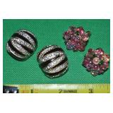 (2) Vtg Clip / Screwback Earrings: Jacobsen