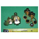 (2) Vtg Goldtone Clip Earring Pairs