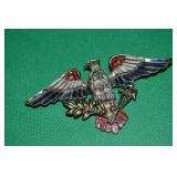 Vtg Goldtone w/ Red White Blue Enamel Brooch