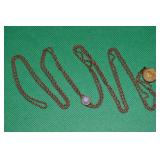 Victorian Gold Filled Slide Chain Necklace w/Opal