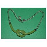 Vintage Celebrity Silvertone w/Green Pretzel Twist