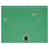 KRN 925 Sterling & Green Tourmaline Pendant