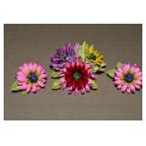 Vintage Corocraft Enamel Flowers Brooch & Clip