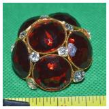 Vintage Vogue Jewelry Domed Goldtone Brooch