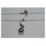 Daniel Steiger 925 Sterling Black Pearl Pendant
