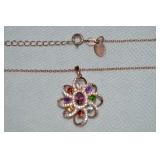 Stauer 925 Sterling Rosegold Vermeil Multi Gem