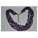 Danbury Mint 925 Sterling Vermeil 5 Row Amethyst