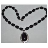 Danbury Mint 925 Sterling Black Onyx Pendant