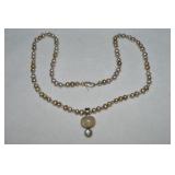 925 Sterling Pearl Strand w/ Moonstone Pendant