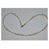 Danbury Mint 14k Gold Clasp & Parts Pearl Necklace