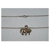 925 Sterling 18" Chain w/ "AL" Dog Pendant