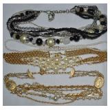 (4) Faux Pearl Necklaces Lot