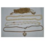 (4) Faux Pearl Necklaces Lot