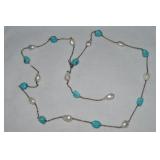 Danbury Mint Turquoise & Pearl Necklace