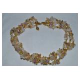 Stauer Goldtone 3 Row Multi Gemstone Necklace