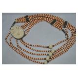 Tribal Carved Bone Elephant Beaded Multistrand