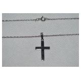 Carl-Art 925 Sterling Cross Pendant Necklace 18"