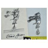 DVB 925 Sterling Edward Gorey Cat on a Unicycle