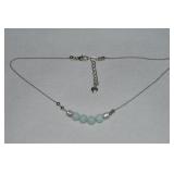 Brighton Silvertone Jade-color Beaded Necklace