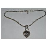 Brighton Silvertone Heart Pendant Necklace