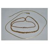 (2) 925 Sterling Vermeil Chains w/ Braided Rope