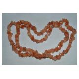 Red Aventurine Chip Strand Necklace 34"