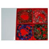 (4) Multicolor Glass Beaded Necklaces in Case