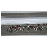 Vintage Roman Silvertone Christmas Charm Bracelet