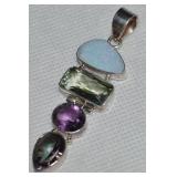 925 Sterling Fire Opal Mystic Topaz Amethyst