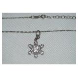 925 Sterling Silver Italy Diamond Snowflake