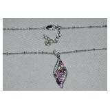 Danbury Mint Silvertone Love You Forever Pendant