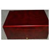 Contempo Cherry Tone Jewelry Box 10 x 6 x 5.5