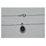 JCD 925 Sterling London Blue Topaz Pendant
