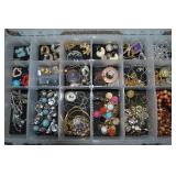 Lidded Small Tote Full of Vintage-Modern Jewelry